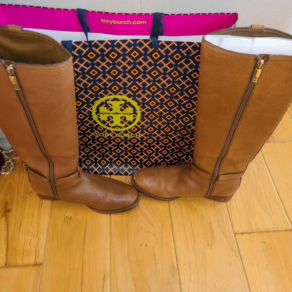 Tory Burch Designer Amanda Leather Riding Boot Size 8.5 - Picture 6 of 8
